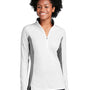 Sport-Tek Womens Sport-Wick Moisture Wicking 1/4 Zip Sweatshirt - White/Heather Charcoal Grey