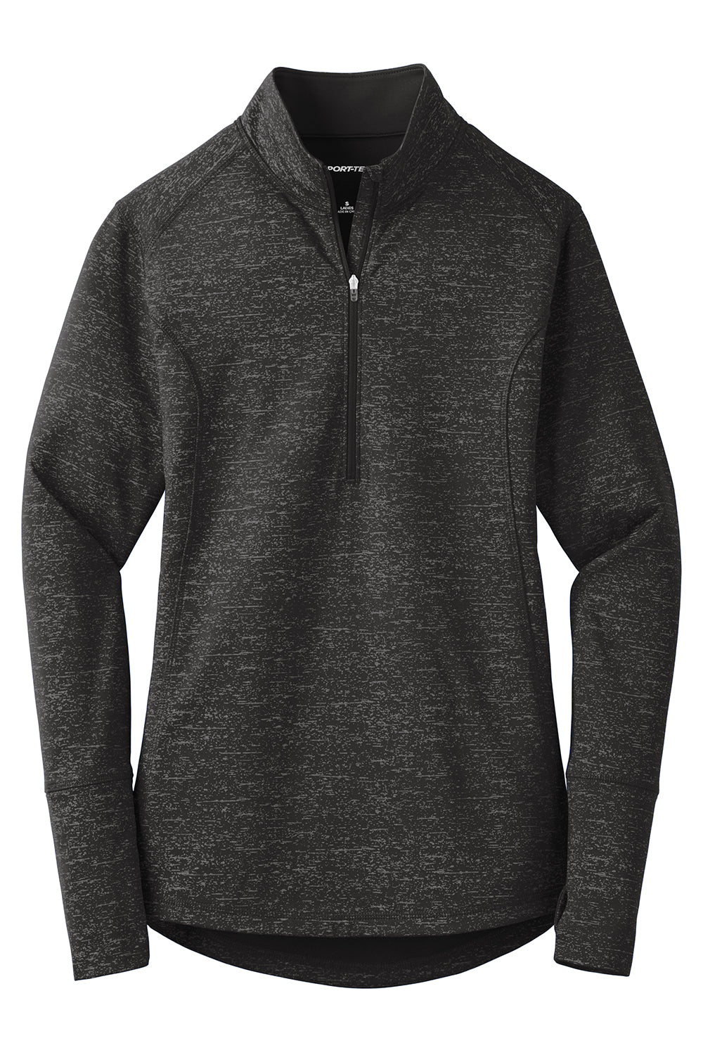 Sport-Tek LST855 Womens Sport-Wick Moisture Wicking 1/4 Zip Sweatshirt Black Flat Front