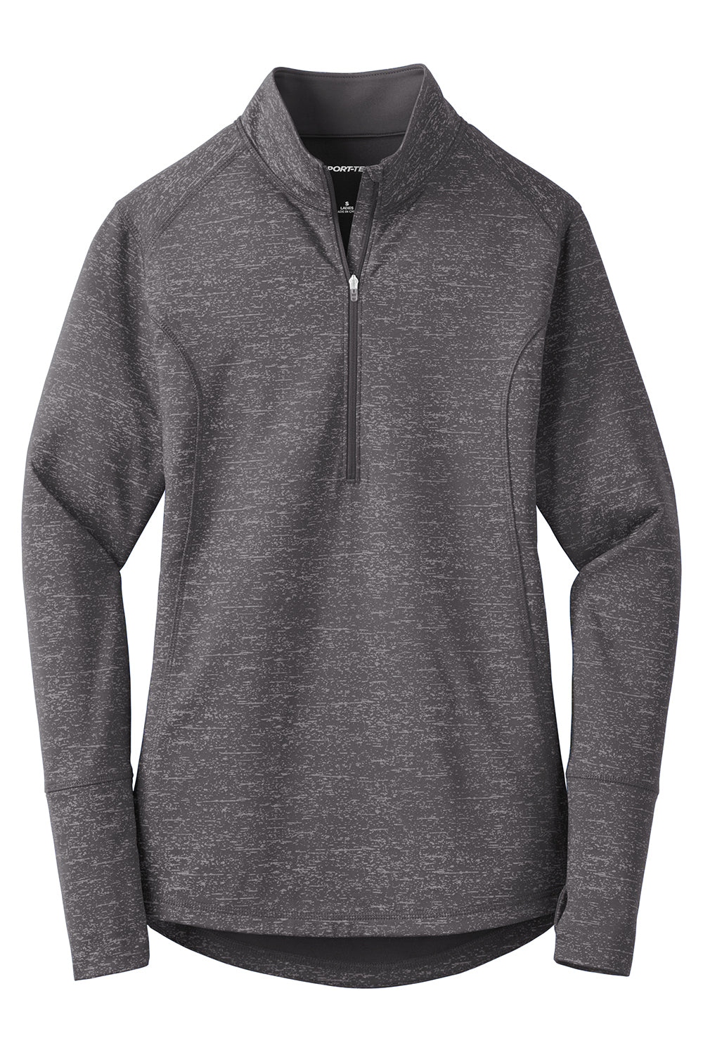 Sport-Tek LST855 Womens Sport-Wick Moisture Wicking 1/4 Zip Sweatshirt Charcoal Grey Flat Front