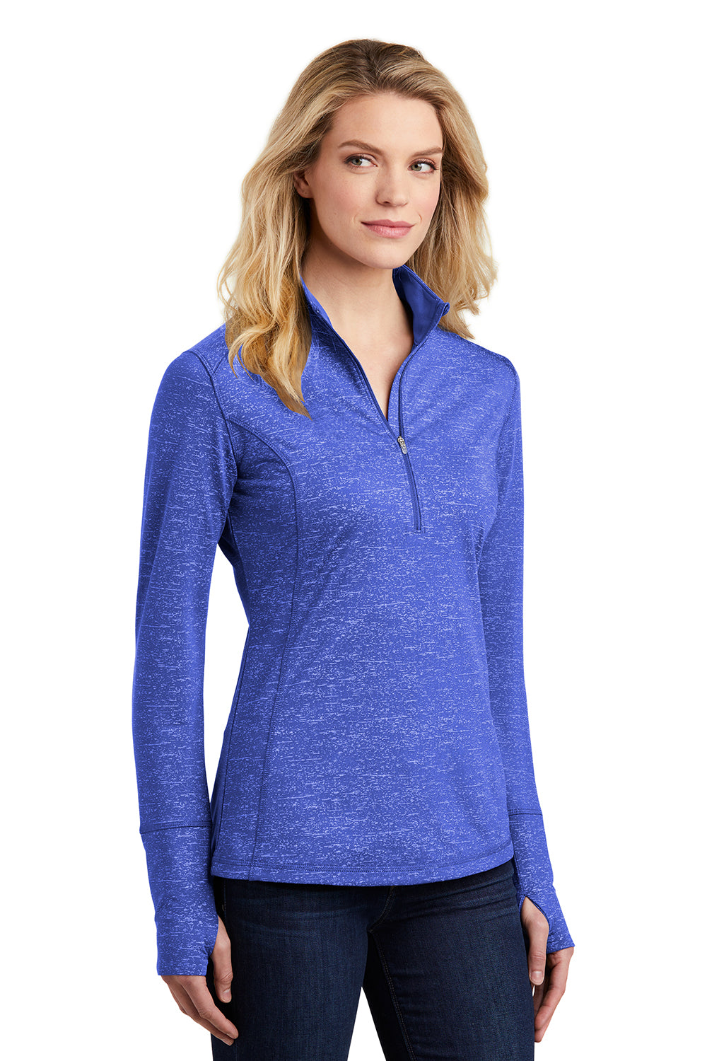 Sport-Tek LST855 Womens Sport-Wick Moisture Wicking 1/4 Zip Sweatshirt True Royal Blue Model 3q