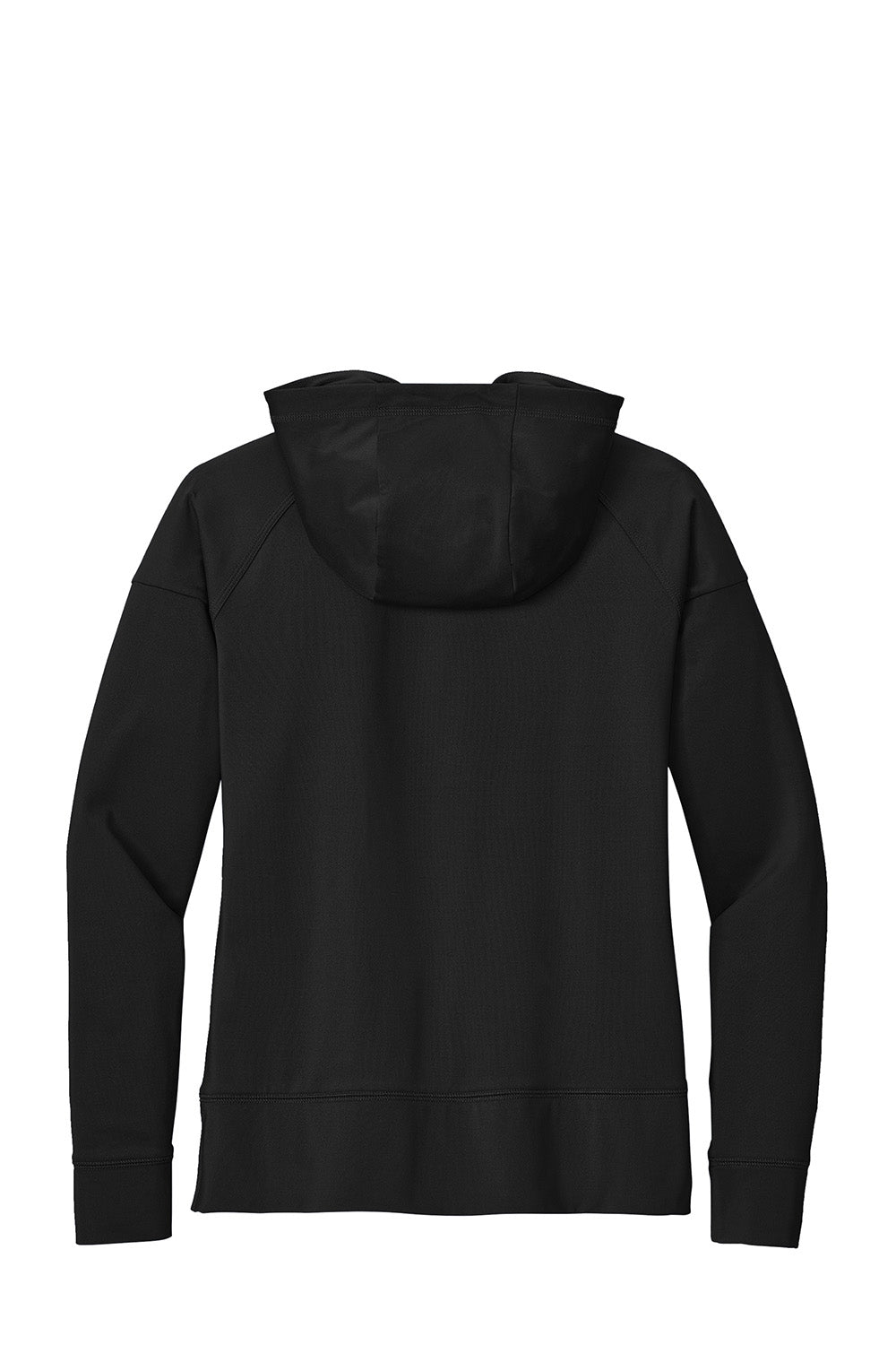 Sport-Tek LST856 Womens Sport-Wick Stretch 1/4 Zip Hooded Sweatshirt Hoodie Black Flat Back