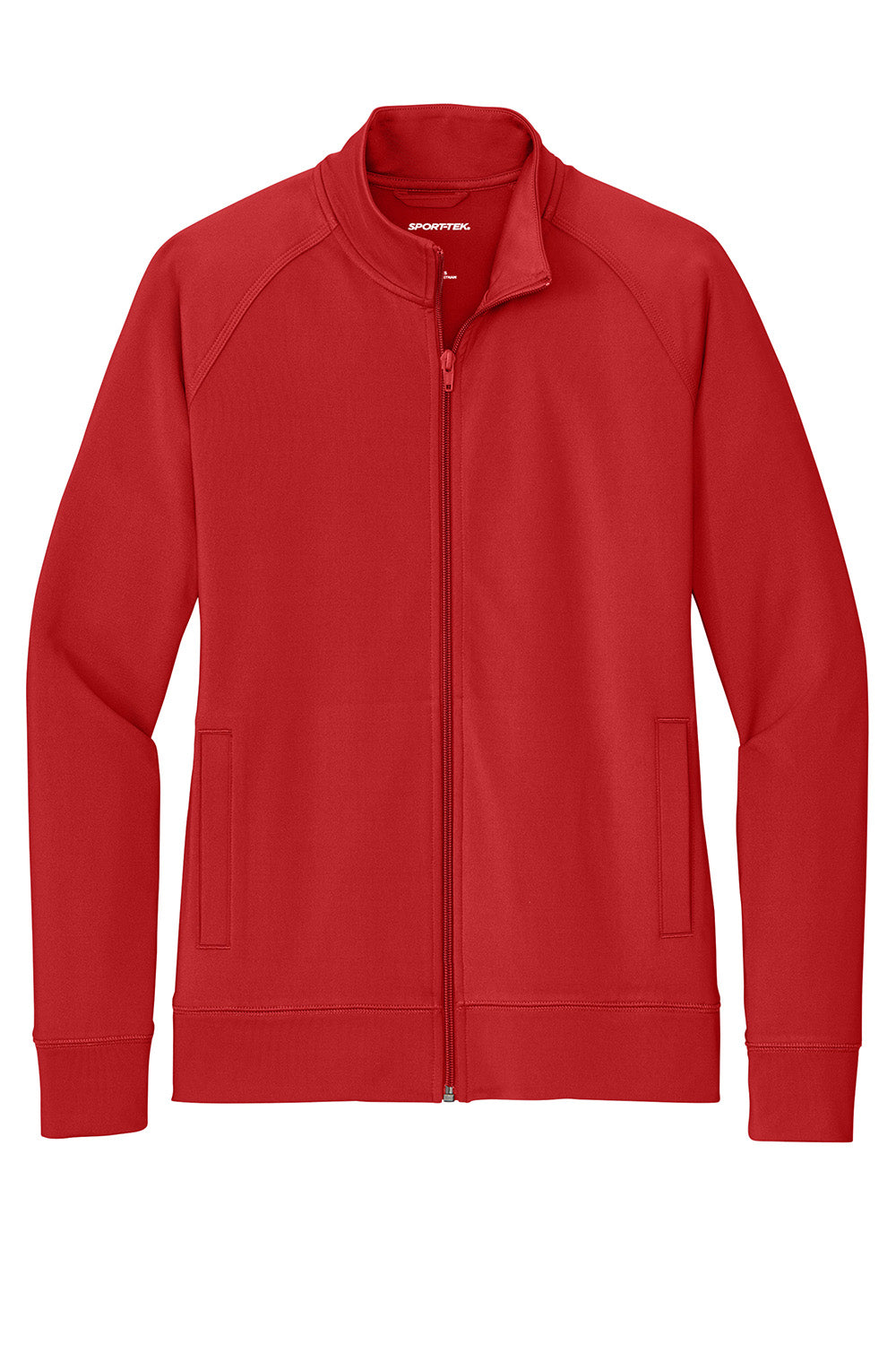 Sport-Tek LST857 Womens Sport-Wick Stretch Full Zip Cadet Jacket Deep Red Flat Front