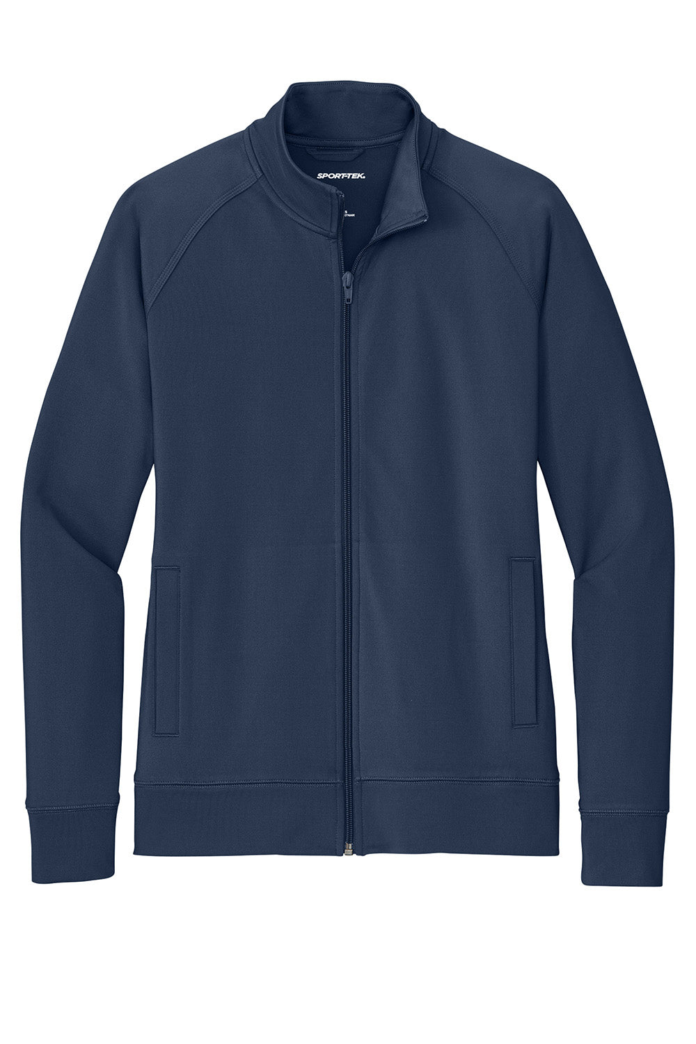 Sport-Tek LST857 Womens Sport-Wick Stretch Full Zip Cadet Jacket True Navy Blue Flat Front