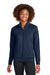 Sport-Tek LST857 Womens Sport-Wick Stretch Full Zip Cadet Jacket True Navy Blue Model Front