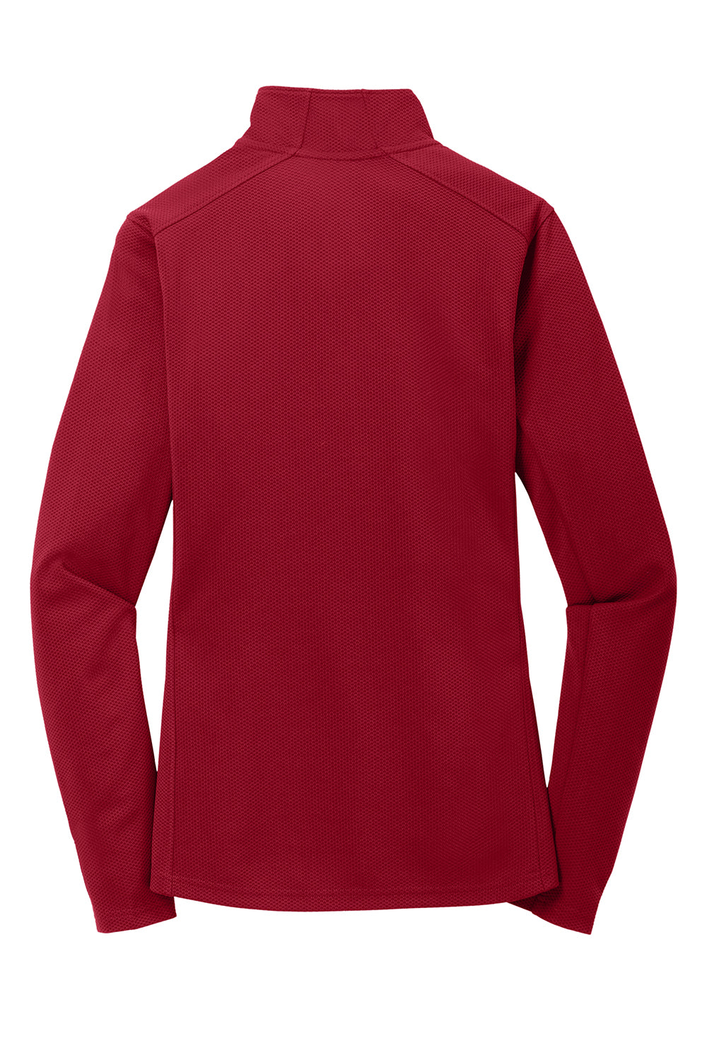 Sport-Tek LST860 Womens Sport-Wick Moisture Wicking 1/4 Zip Sweatshirt Deep Red Flat Back