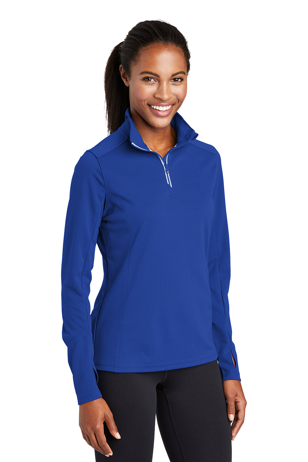 Sport-Tek LST860 Womens Sport-Wick Moisture Wicking 1/4 Zip Sweatshirt True Royal Blue Model 3q