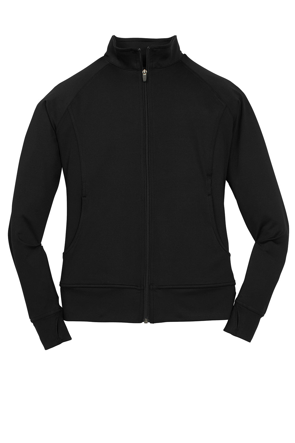 Sport-Tek LST885 Womens NRG Full Zip Sweatshirt Black Flat Front