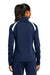 Sport-Tek LST90 Womens Full Zip Track Jacket True Navy Blue/White Model Back