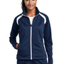 Sport-Tek Womens Full Zip Track Jacket - True Navy Blue/White