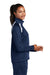 Sport-Tek LST90 Womens Full Zip Track Jacket True Navy Blue/White Model Side