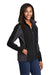 Sport-Tek LST970 Womens Water Resistant Full Zip Jacket Black/Iron Grey Model 3q