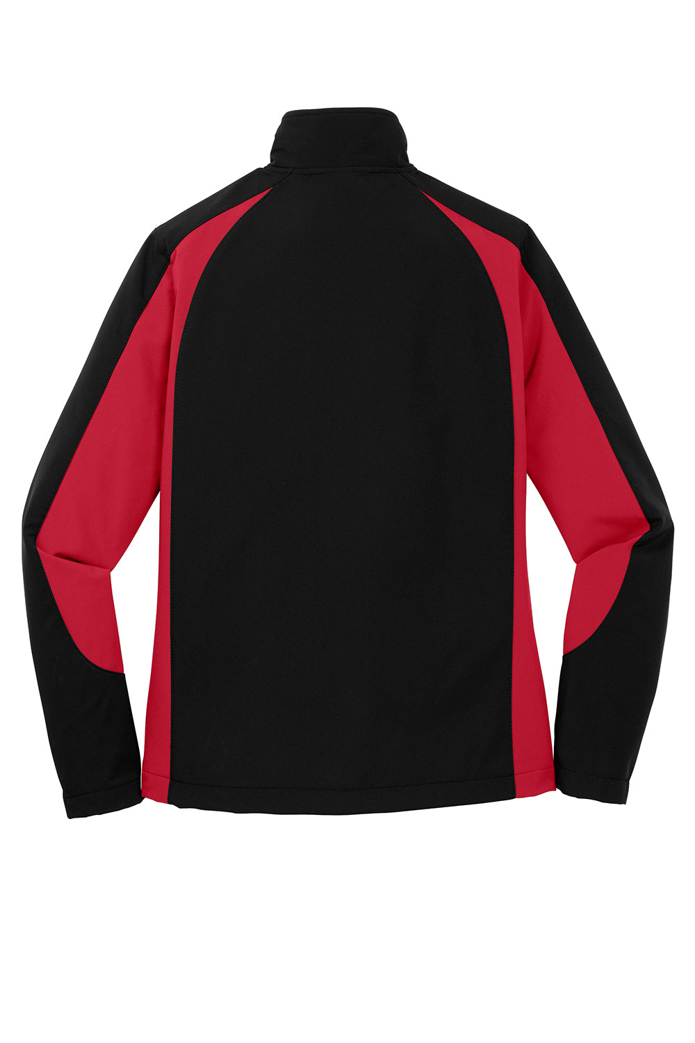 Sport-Tek LST970 Womens Water Resistant Full Zip Jacket Black/True Red Flat Back