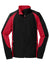 Sport-Tek LST970 Womens Water Resistant Full Zip Jacket Black/True Red Flat Front