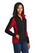 Sport-Tek LST970 Womens Water Resistant Full Zip Jacket Black/True Red Model 3q