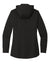 Sport-Tek LST980 Womens Wind & Water Resistant Full Zip Soft Shell Hooded Jacket Deep Black Flat Back