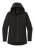 Sport-Tek LST980 Womens Wind & Water Resistant Full Zip Soft Shell Hooded Jacket Deep Black Flat Front