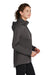 Sport-Tek LST980 Womens Wind & Water Resistant Full Zip Soft Shell Hooded Jacket Graphite Grey Model Side