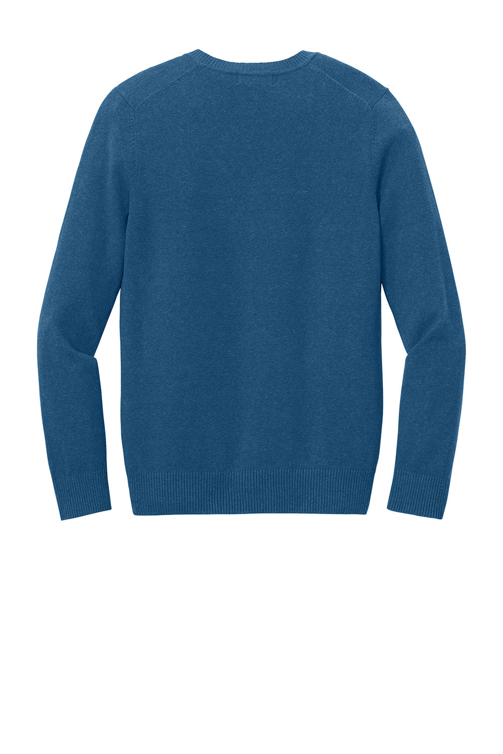 Port Authority LSW2850 Womens Easy Care V-Neck Long Sleeve Sweater Heather Aegean Blue Flat Back