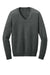 Port Authority LSW2850 Womens Easy Care V-Neck Long Sleeve Sweater Heather Charcoal Grey Flat Front