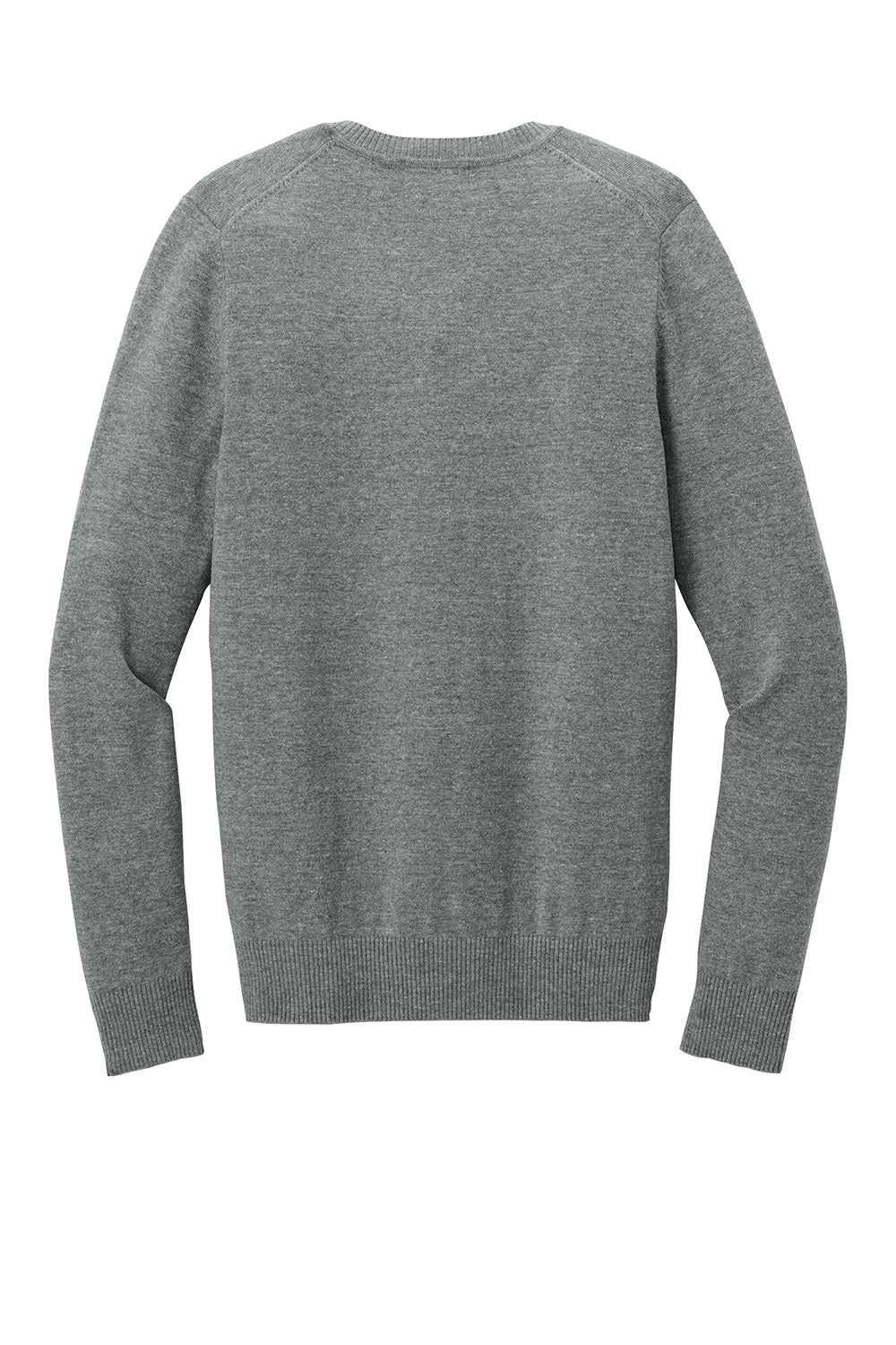 Port Authority LSW2850 Womens Easy Care V-Neck Long Sleeve Sweater Heather Medium Grey Flat Back