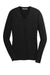 Port Authority LSW285 Womens Long Sleeve V-Neck Sweater Black Flat Front