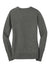 Port Authority LSW285 Womens Long Sleeve V-Neck Sweater Heather Charcoal Grey Flat Back