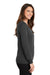 Port Authority LSW287 Womens Long Sleeve Cardigan Sweater Heather Charcoal Grey Model Side