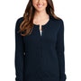 Port Authority Womens Long Sleeve Cardigan Sweater - Navy Blue