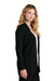 Port Authority LSW2890 Womens Easy Care Open Front Long Sleeve Cardigan Sweater Deep Black Model Side