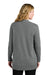 Port Authority LSW2890 Womens Easy Care Open Front Long Sleeve Cardigan Sweater Heather Medium Grey Model Back