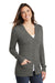 Port Authority LSW415 Womens Long Sleeve Cardigan Sweater Warm Grey Marl Model 3q