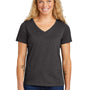 Volunteer Knitwear Womens USA Made Daily Short Sleeve V-Neck T-Shirt - Heather Dark Grey