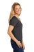 Volunteer Knitwear LVL45V Womens USA Made Daily Short Sleeve V-Neck T-Shirt Heather Dark Grey Model Side