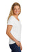 Volunteer Knitwear LVL45V Womens USA Made Daily Short Sleeve V-Neck T-Shirt White Model Side