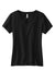 Volunteer Knitwear LVL45V Womens USA Made Daily Short Sleeve V-Neck T-Shirt Deep Black Flat Front