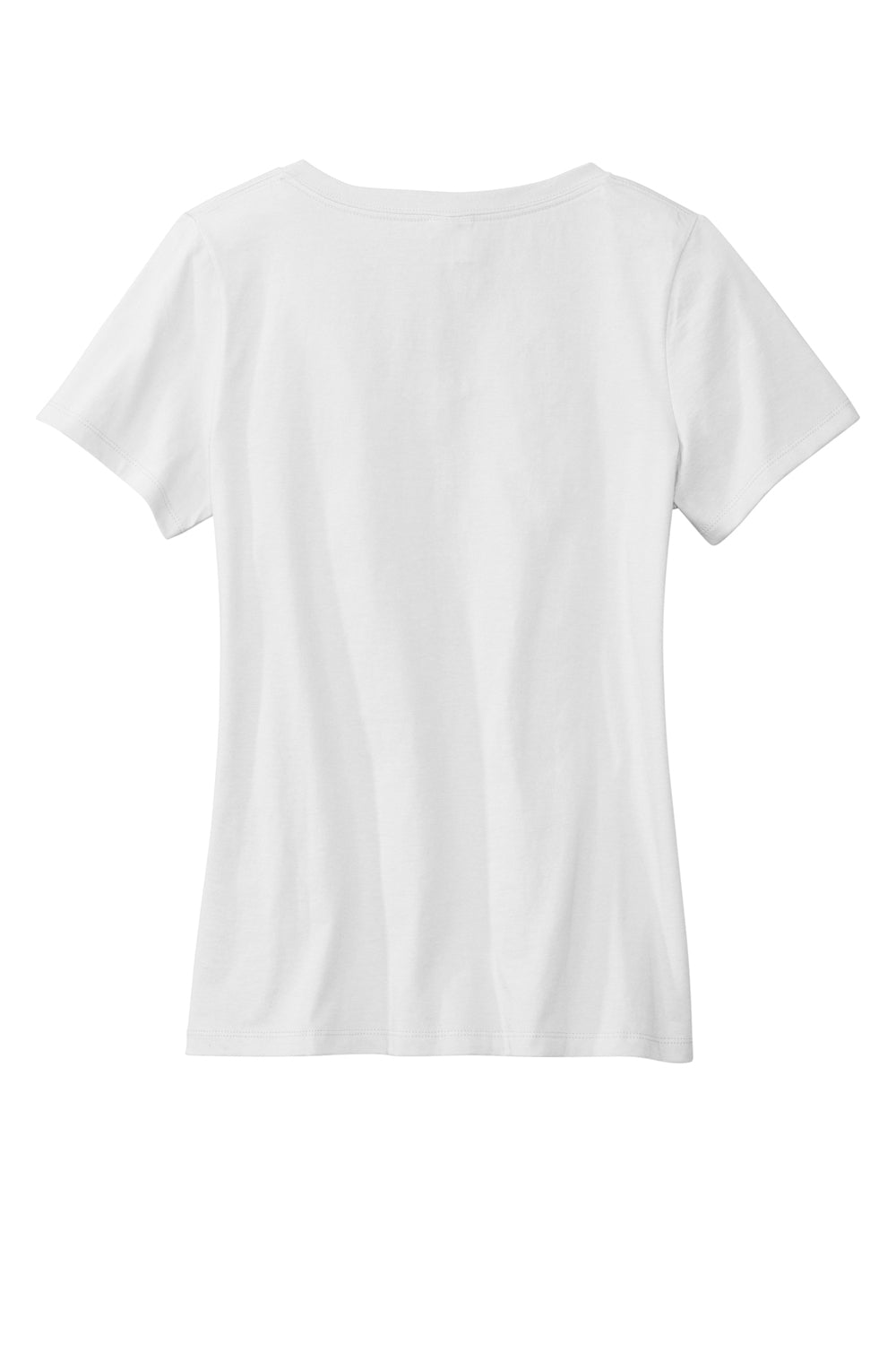 Volunteer Knitwear LVL45V Womens USA Made Daily Short Sleeve V-Neck T-Shirt White Flat Back