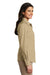 Port Authority LW100 Womens Carefree Stain Resistant Long Sleeve Button Down Shirt Wheat Model Side