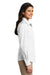 Port Authority LW100 Womens Carefree Stain Resistant Long Sleeve Button Down Shirt White Model Side