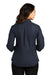 Port Authority LW102 Womens Carefree Stain Resistant 3/4 Sleeve Button Down Shirt River Navy Blue Model Back