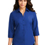 Port Authority Womens Carefree Stain Resistant 3/4 Sleeve Button Down Shirt - True Royal Blue