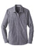 Port Authority LW380 Womens Slub Chambray Long Sleeve Button Down Shirt w/ Double Pockets True Navy Blue Flat Front