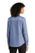 Port Authority LW382 Womens Chambray Easy Care Long Sleeve Button Down Shirt Moonlight Blue Model Back