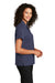 Port Authority LW400 Womens Performance Moisture Wicking Short Sleeve Button Down Camp Shirt True Navy Blue Model Side