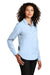 Port Authority LW401 Womens Performance Moisture Wicking Long Sleeve Button Down Shirt Cloud Blue Model 3q