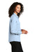 Port Authority LW401 Womens Performance Moisture Wicking Long Sleeve Button Down Shirt Cloud Blue Model Side