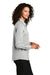 Port Authority LW401 Womens Performance Moisture Wicking Long Sleeve Button Down Shirt Silver Grey Model Side