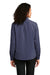 Port Authority LW401 Womens Performance Moisture Wicking Long Sleeve Button Down Shirt True Navy Blue Model Back