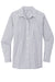 Port Authority LW644 Womens Broadcloth Gingham Wrinkle Resistant Long Sleeve Button Down Shirt Gusty Grey/White Flat Front