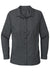 Port Authority LW645 Womens Pincheck Wrinkle Resistant Long Sleeve Button Down Shirt Black/Steel Grey Flat Front