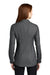 Port Authority LW645 Womens Pincheck Wrinkle Resistant Long Sleeve Button Down Shirt Black/Steel Grey Model Back